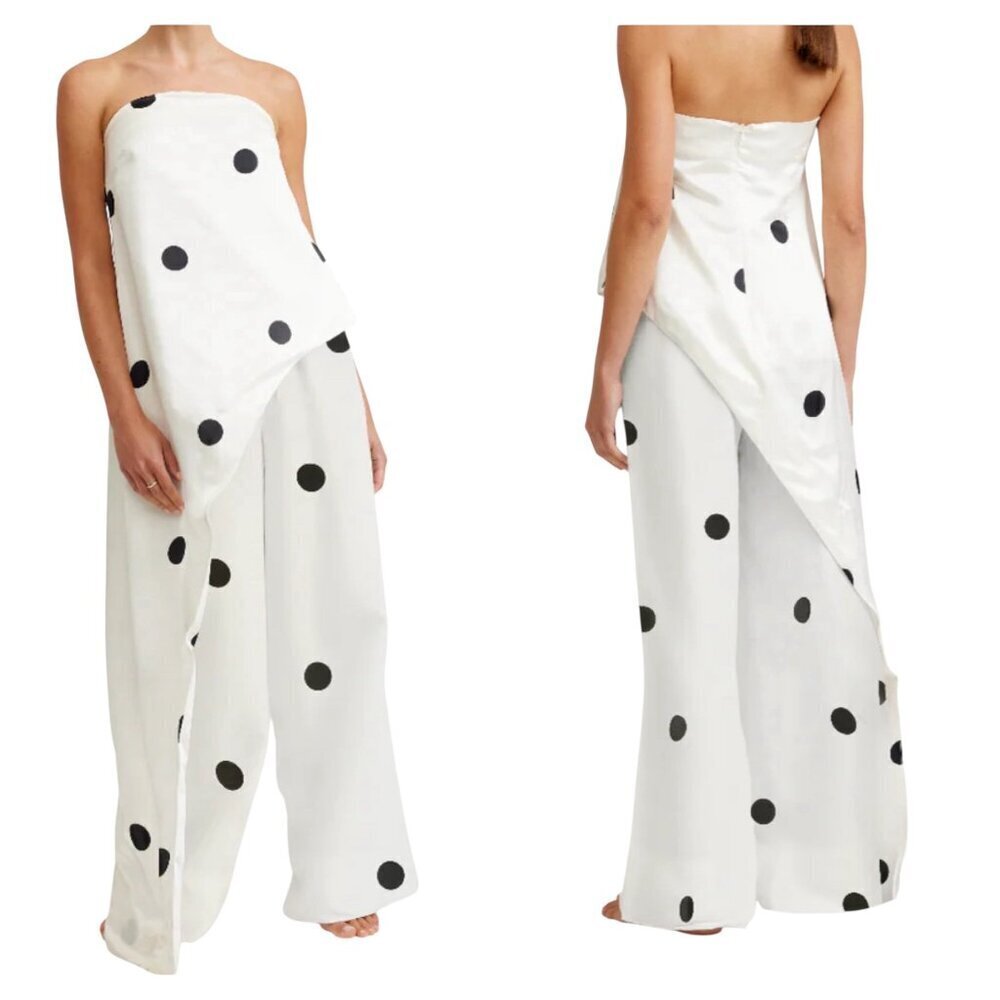 Aston Studio Eddy Pant Milk/Nero Dot NWT Size 10 $350